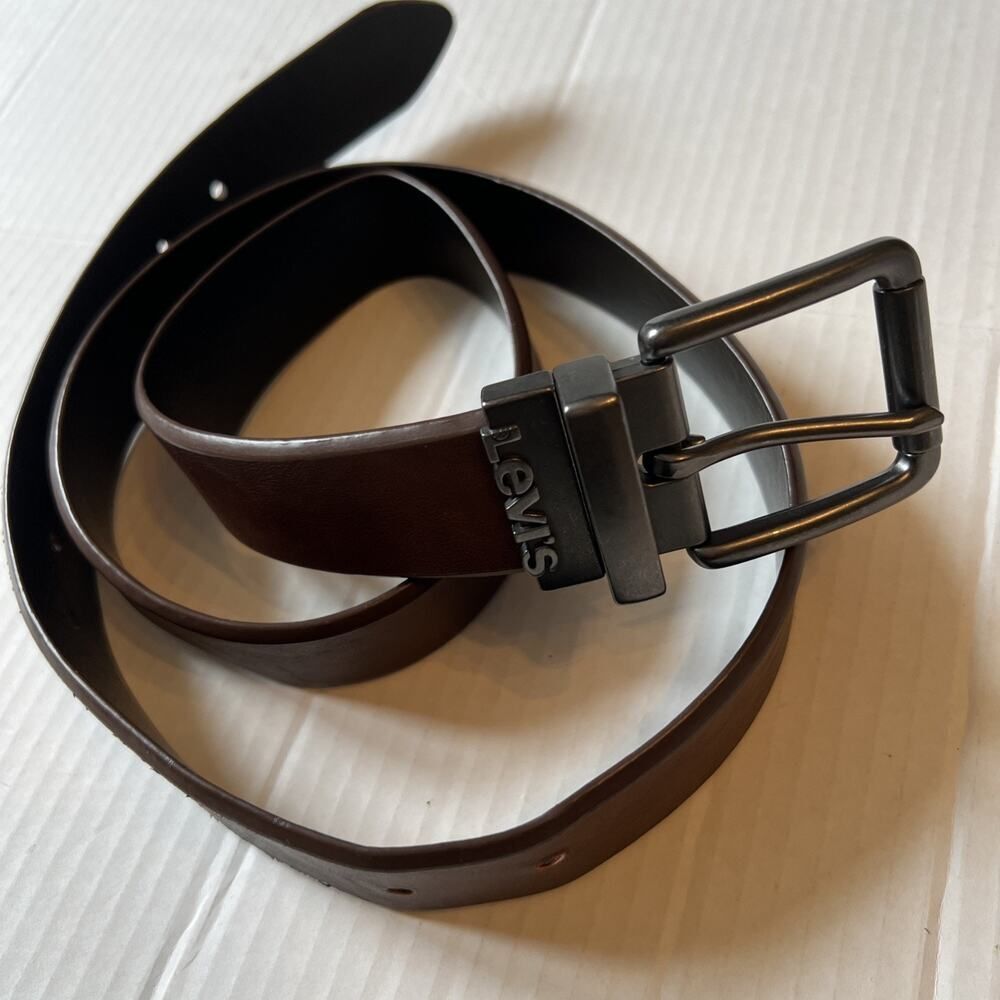 Levi's Belt Size XL 42-44 Brown Synthetic Leather Mens/see Details